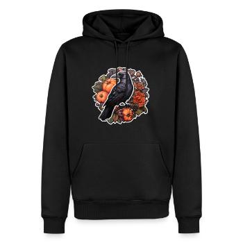 Krähe Halloween Herbst Kürbis Rosen - Männer Premium Bio Hoodie - Schwarz - Vorne - Nico (187cm)