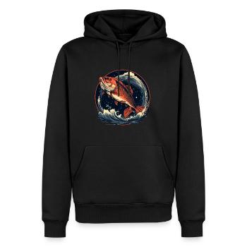 Angeln - Männer Premium Bio Hoodie - Schwarz - Vorne - Nico (187cm)