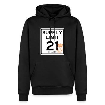 Bitcoin | Supply Limit 21 Million | Road sign - Men’s Premium Organic Hoodie - black - Front - Nico (187cm)