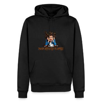 Pas accro au café - Sweat à capuche Premium bio Homme - noir - Devant - Nico (187cm)
