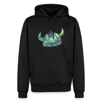 Island Wikinger Polarlicht Aurora Borealis - Männer Premium Bio Hoodie - Schwarz - Vorne - Nico (187cm)