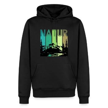Natur - Männer Premium Bio Hoodie - Schwarz - Vorne - Nico (187cm)