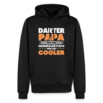 Darter Papa wie ein normaler nur viel cooler - Männer Premium Bio Hoodie - Schwarz - Vorne - Nico (187cm)