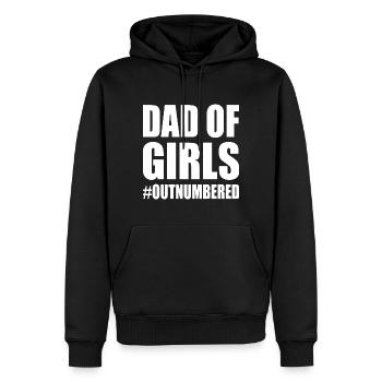 Dad of girls outnumbered - Sweat à capuche Premium bio Homme - noir - Devant - Nico (187cm)