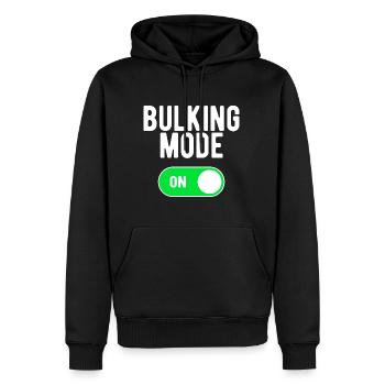 Bulking-Modus ON Fitnessstudio Bodybuilding Gewichte Workout - Männer Premium Bio Hoodie - Schwarz - Vorne - Nico (187cm)