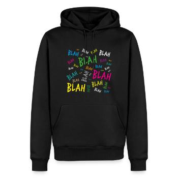 Blah blah blah - Men’s Premium Organic Hoodie - black - Front - Nico (187cm)