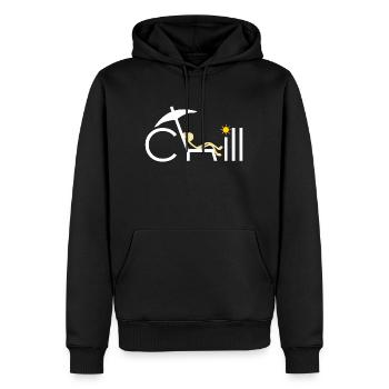 Chill - Männer Premium Bio Hoodie - Schwarz - Vorne - Nico (187cm)