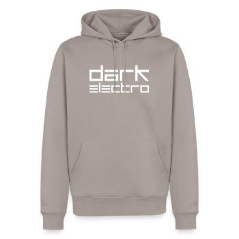 DARK ELECTRO - Men’s Premium Organic Hoodie - taupe - Front - Nico (187cm)