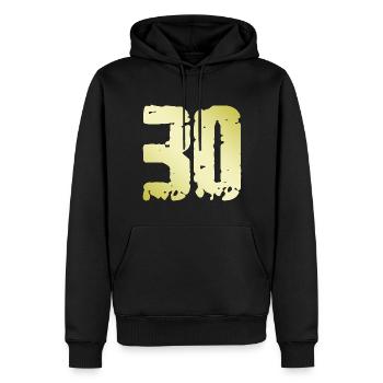 30 Nombre Vintage - Sweat à capuche Premium bio Homme - noir - Devant - Nico (187cm)