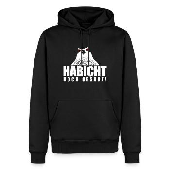 Habicht doch gesagt! - Männer Premium Bio Hoodie - Schwarz - Vorne - Nico (187cm)