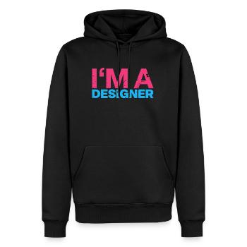 Ich bin ein Designer - Mediengestalter Statement - Männer Premium Bio Hoodie - Schwarz - Vorne - Nico (187cm)
