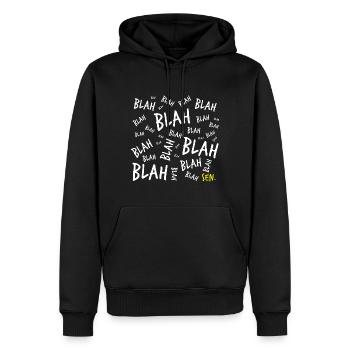 Blah blah blasen - Männer Premium Bio Hoodie - Schwarz - Vorne - Nico (187cm)