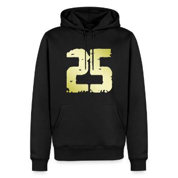 25 Zahl Vintage - Männer Premium Bio Hoodie - Schwarz - Vorne - Nico (187cm)