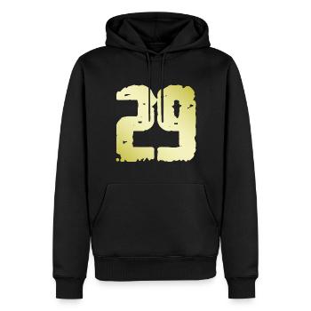 29 Zahl Vintage - Männer Premium Bio Hoodie - Schwarz - Vorne - Nico (187cm)