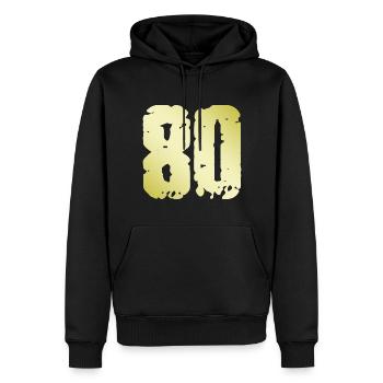 80 Zahl Vintage - Männer Premium Bio Hoodie - Schwarz - Vorne - Nico (187cm)