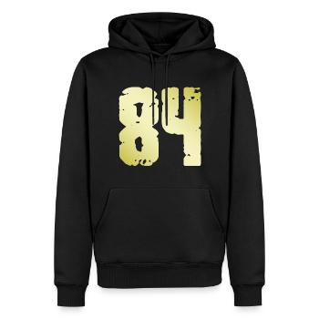 84 Zahl Vintage - Männer Premium Bio Hoodie - Schwarz - Vorne - Nico (187cm)