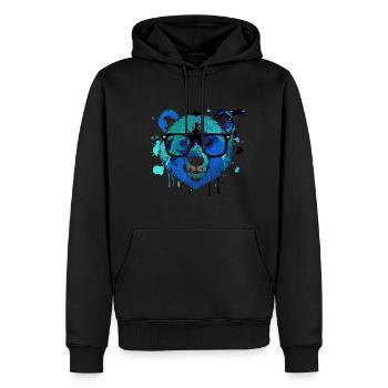 Ours,graffiti ,peinture , coloré,nerd - Sweat à capuche Premium bio Homme - noir - Devant - Nico (187cm)