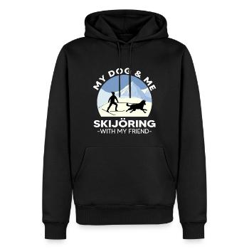 Skijoring Hundesport Zughund Skijoering - Sweat à capuche Premium bio Homme - noir - Devant - Nico (187cm)