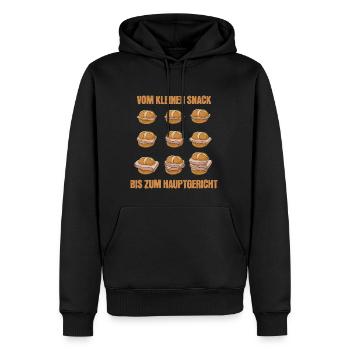Leberkäse Snack Bayrisch Leberkässemmel - Männer Premium Bio Hoodie - Schwarz - Vorne - Nico (187cm)