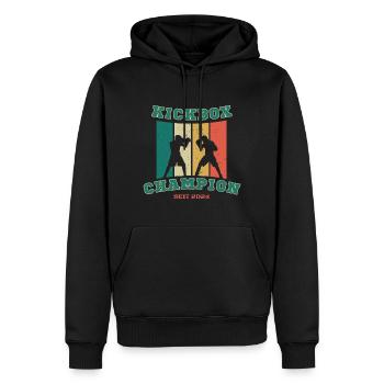 Kickbox Champion seit 2024 - Männer Premium Bio Hoodie - Schwarz - Vorne - Nico (187cm)
