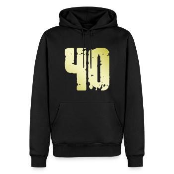 40 Nombre Vintage - Sweat à capuche Premium bio Homme - noir - Devant - Nico (187cm)