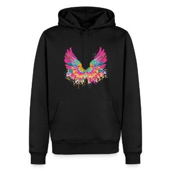 engelsflügel,angelwings,flügel.bunt,graffiti - Männer Premium Bio Hoodie - Schwarz - Vorne - Nico (187cm)