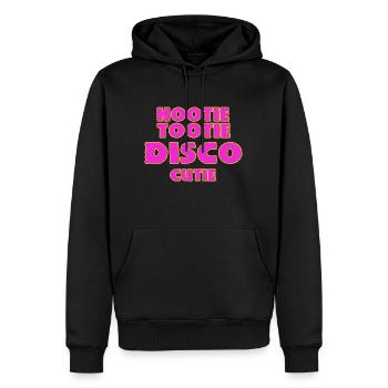 DISK - Men’s Premium Organic Hoodie - black - Front - Nico (187cm)
