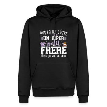 Petit Frère Koala Rox Cadeau Bébé Garçon Famille - Sweat à capuche Premium bio Homme - noir - Devant - Nico (187cm)