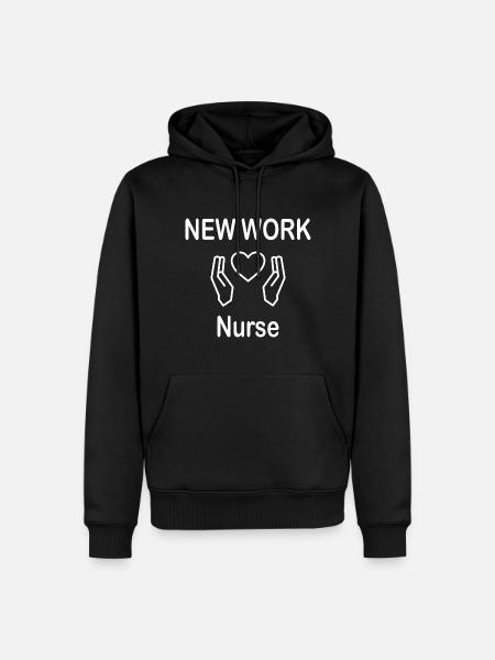 New Work Nurse - Männer Premium Bio Hoodie - Schwarz
