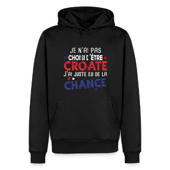 Croate Croatie Europe Cadeau Pays Humour Dubrovnik - Sweat à capuche Premium bio Homme - noir - Devant - Nico (187cm)