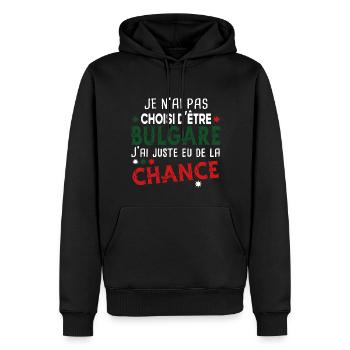 Bulgare Bulgarie Europe Cadeau Pays Humour - Sweat à capuche Premium bio Homme - noir - Devant - Nico (187cm)