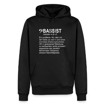 Bassist Definition Deutsch - Männer Premium Bio Hoodie - Schwarz - Vorne - Nico (187cm)