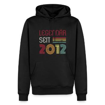 Legendär Seit 2012 Jahr Retro 12er Jahrgang - Männer Premium Bio Hoodie - Schwarz - Vorne - Nico (187cm)