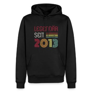 Legendär Seit 2013 Jahr Retro 13er Jahrgang - Männer Premium Bio Hoodie - Schwarz - Vorne - Nico (187cm)