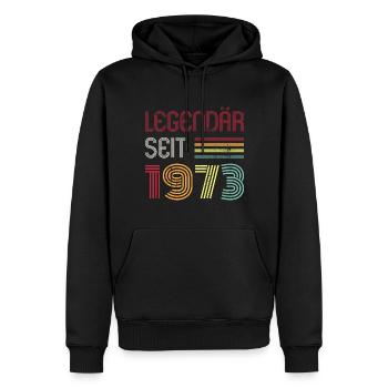 Legendär Seit 1973 Jahr Retro 73er Jahrgang - Männer Premium Bio Hoodie - Schwarz - Vorne - Nico (187cm)