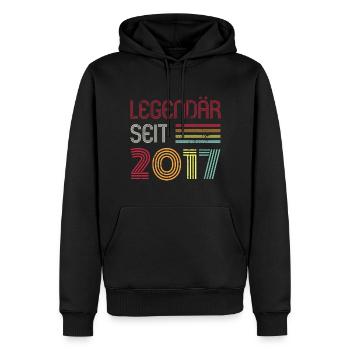 Legendär Seit 2017 Jahr Retro 17er Jahrgang - Männer Premium Bio Hoodie - Schwarz - Vorne - Nico (187cm)