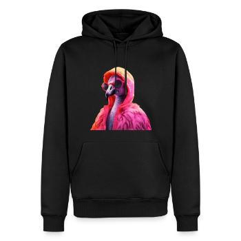 Flamingo mit Sonnenbrille Bunt Coole Flamingos - Männer Premium Bio Hoodie - Schwarz - Vorne - Nico (187cm)