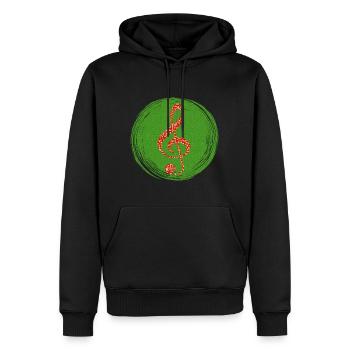 Frohe Weihnachten Grüne festliche Melodie - Männer Premium Bio Hoodie - Schwarz - Vorne - Nico (187cm)