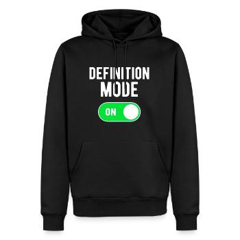 Mode Définition ON Gym Entraînement de musculation - Sweat à capuche Premium bio Homme - noir - Devant - Nico (187cm)