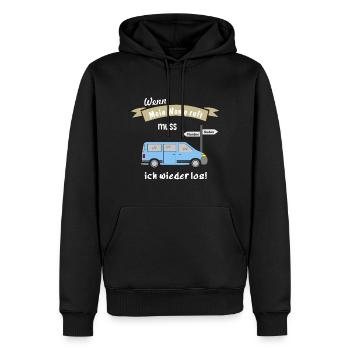 womo ruft campingbus - Männer Premium Bio Hoodie - Schwarz - Vorne - Nico (187cm)