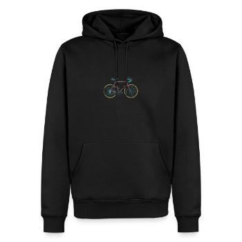 Rennrad Triathlon Radsport Fahrrad Bike Geschenk - Männer Premium Bio Hoodie - Schwarz - Vorne - Nico (187cm)