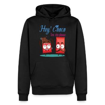Design avec du chocolat - Sweat à capuche Premium bio Homme - noir - Devant - Nico (187cm)