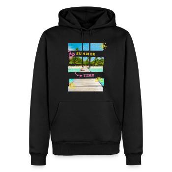 Été Sun Beach Sea Palm Voyage de vacances - Sweat à capuche Premium bio Homme - noir - Devant - Nico (187cm)
