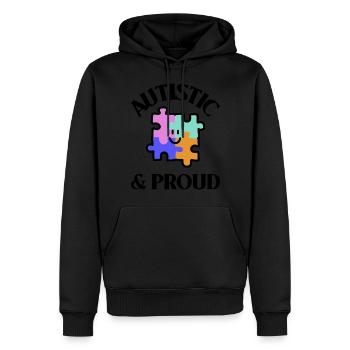 Autistic & Proud - Männer Premium Bio Hoodie - Schwarz - Vorne - Nico (187cm)
