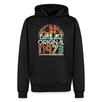 Original 1973 Vintage Anniversaire Rétro - Sweat à capuche Premium bio Homme - noir - Devant - Nico (187cm)