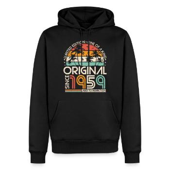 Original 1959 Vintage Anniversaire Rétro - Sweat à capuche Premium bio Homme - noir - Devant - Nico (187cm)