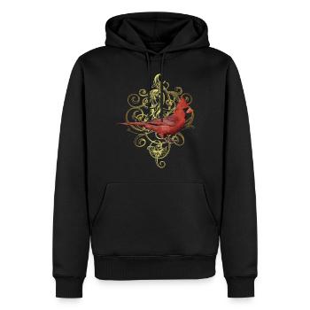 Der nördliche Kardinal - Männer Premium Bio Hoodie - Schwarz - Vorne - Nico (187cm)