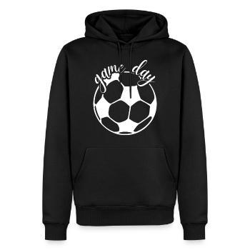 JOUR DE JEU - Sweat à capuche Premium bio Homme - noir - Devant - Nico (187cm)