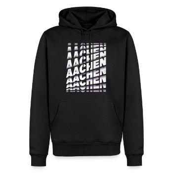 Aachen Deutschland Stadt Schrift Skyline Heimat - Männer Premium Bio Hoodie - Schwarz - Vorne - Nico (187cm)