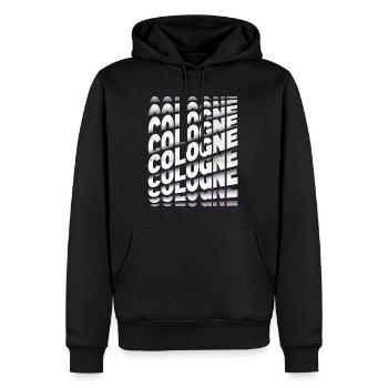 Köln Cologne Deutschland Stadt Schrift Skyline - Männer Premium Bio Hoodie - Schwarz - Vorne - Nico (187cm)
